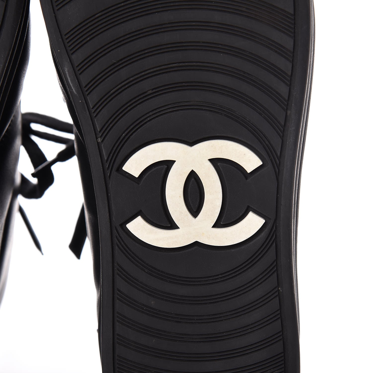 Chanel Calfskin Pearl High Top CC Sneakers 36 Black 8 of 16