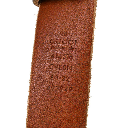 Gucci Cuoio Toscano Nickel Double Double G 30mm Belt 80 32 Cuir 3 of 9