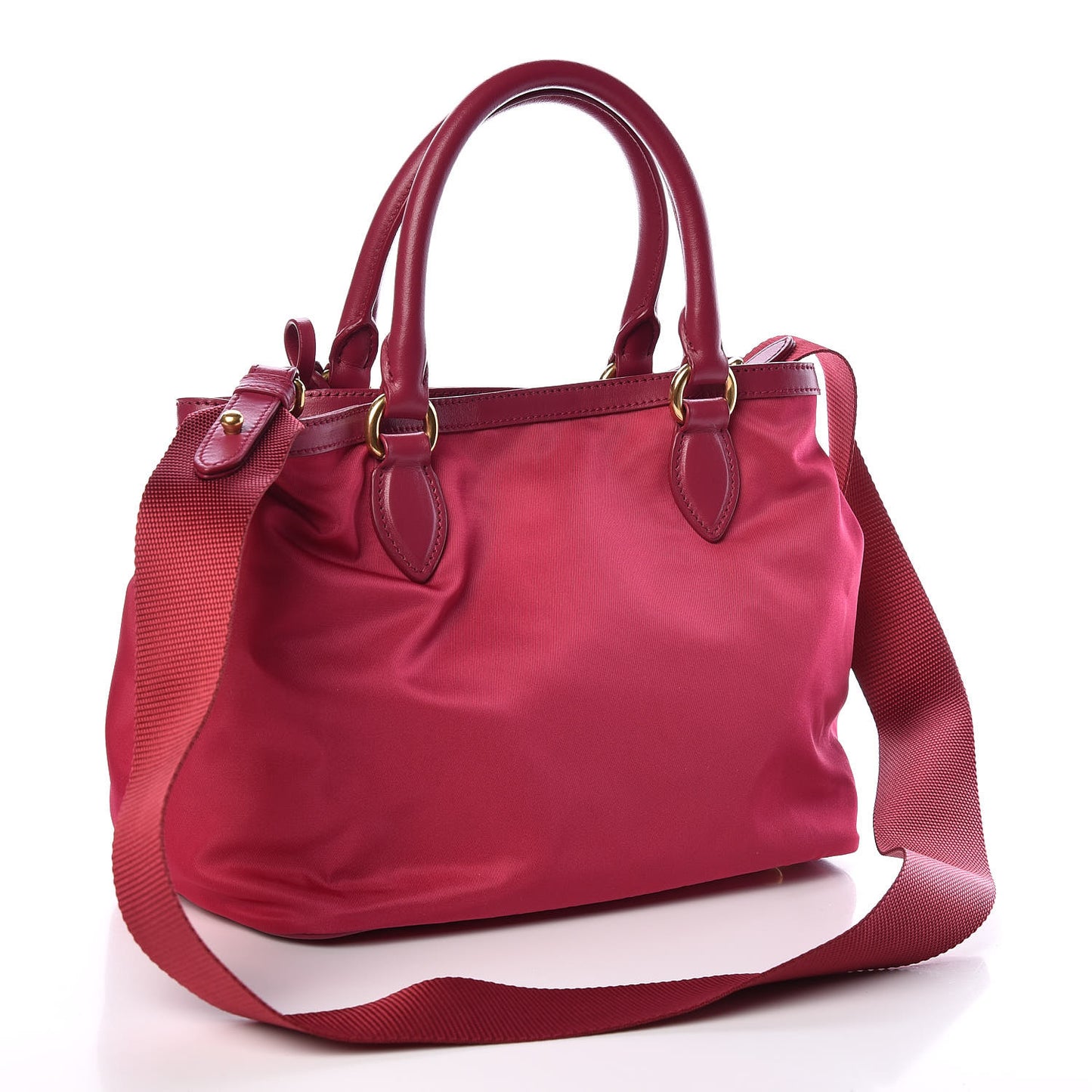 Tessuto Nylon Soft Calf Small Tote Ibisco