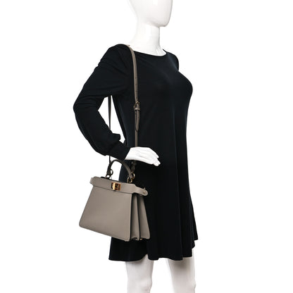 Fendi Vitello Seta Shiny Nappa Plexiglass Bi-Color Small Peekaboo I SEE U Satchel Tartaruga Black 2 of 8