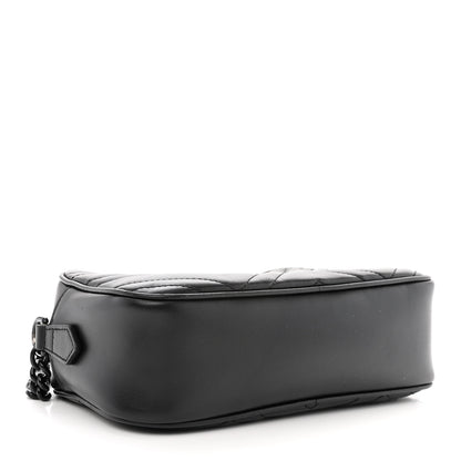 Gucci Calfskin Matelasse Monochrome Small GG Marmont Chain Shoulder Bag Black 5 of 17