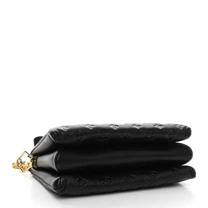 Louis Vuitton Lambskin Embossed Monogram Coussin PM Black 4 of 10