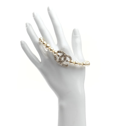 Chanel Pearl Crystal CC Bracelet Gold 2 of 4