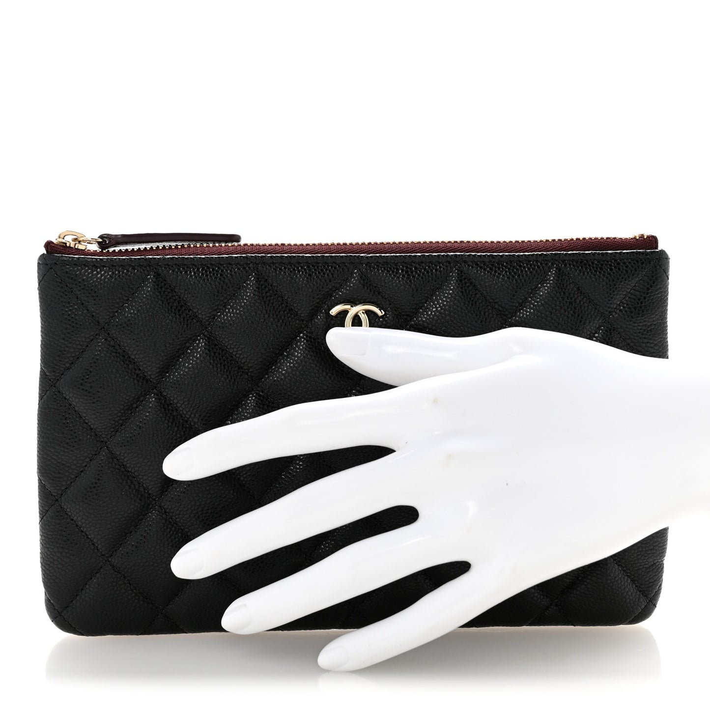 Caviar Quilted Cosmetic Case Black