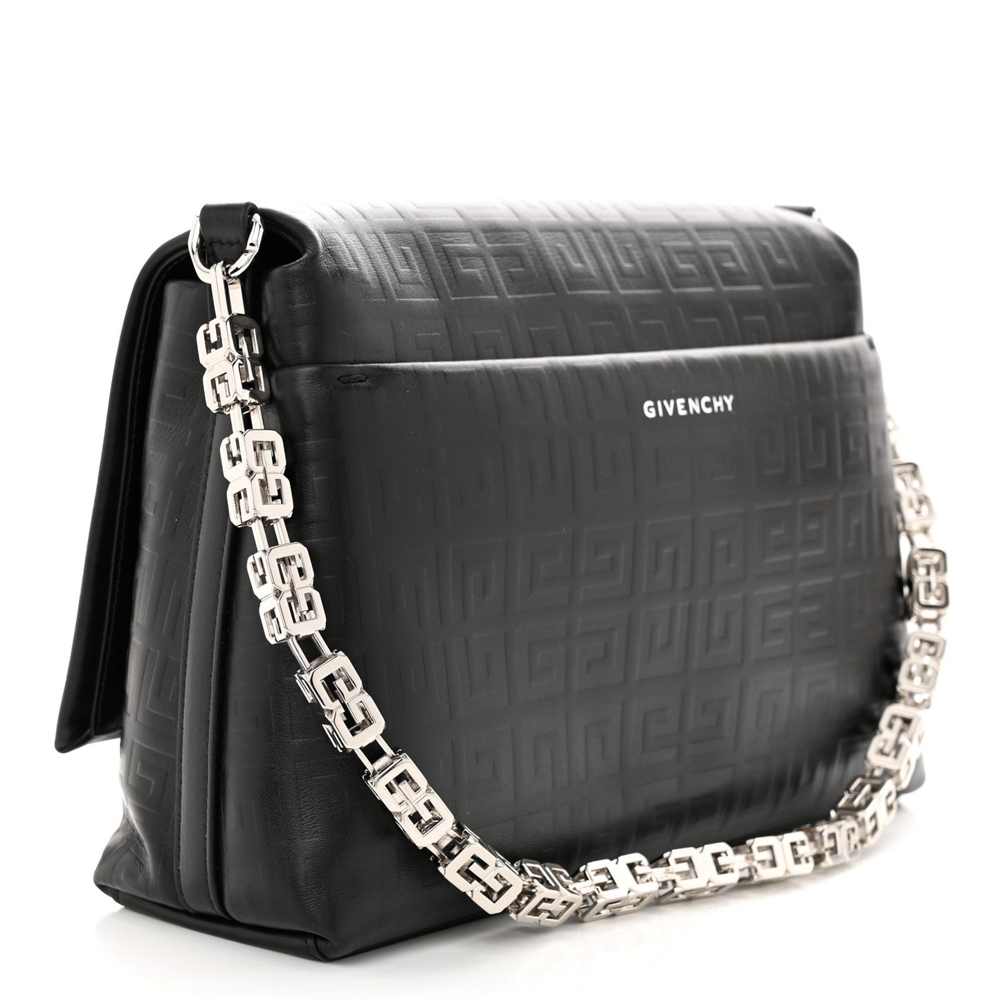 Soft Calfskin 4G Embossed Medium Shoulder Bag Black