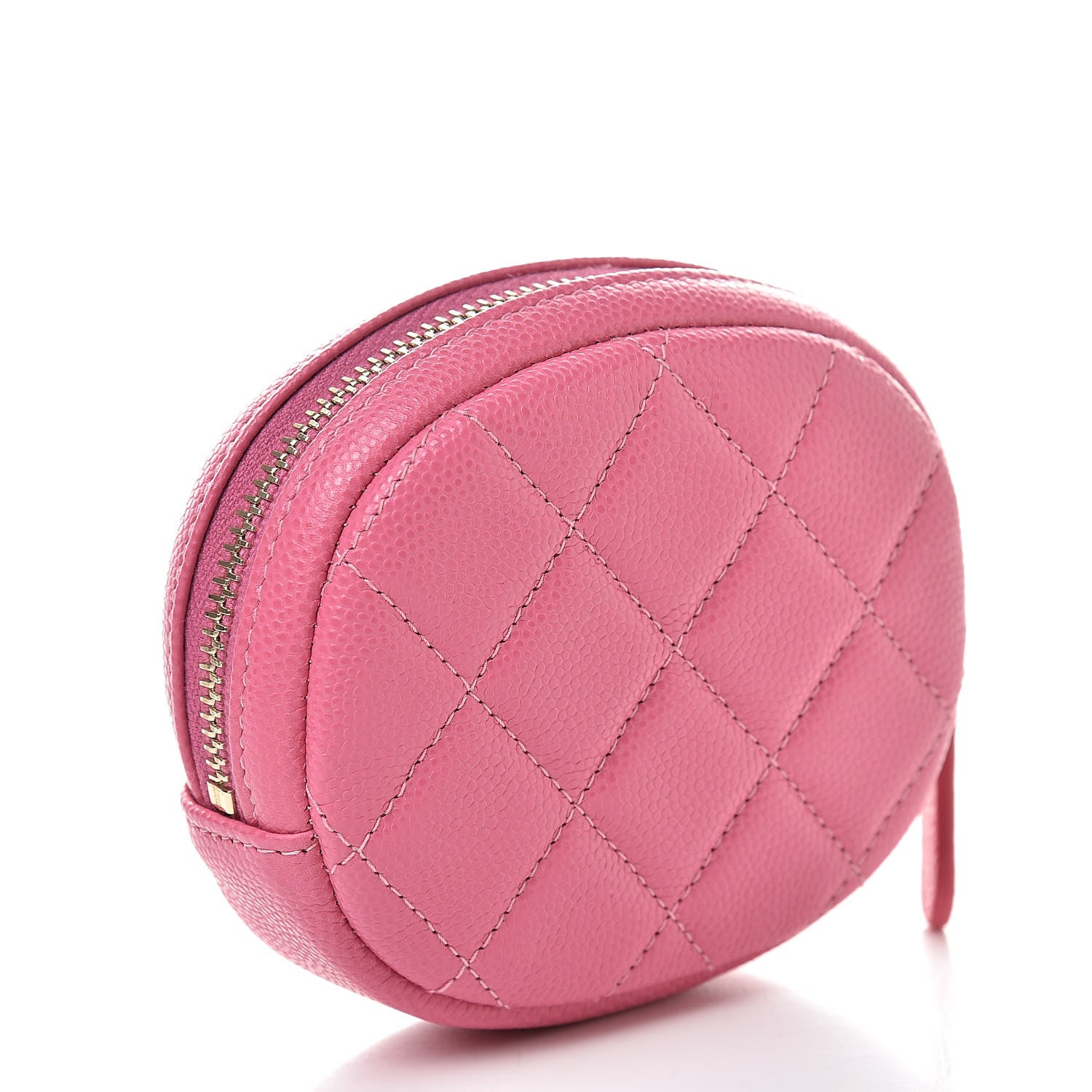Chanel Caviar Quilted Zip Around Classic Coin Purse Pink 3 of 8
