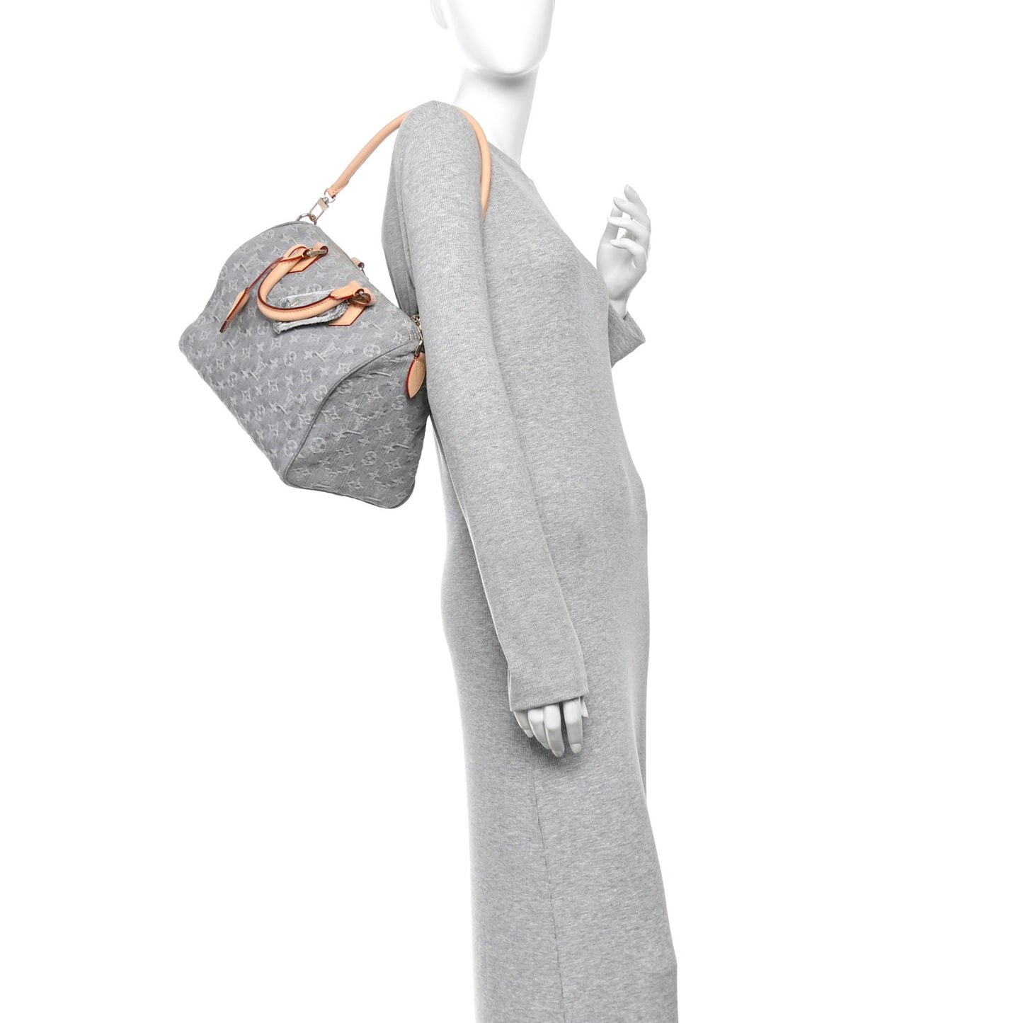 Monogram Denim Speedy Soft 30 Washed Gray