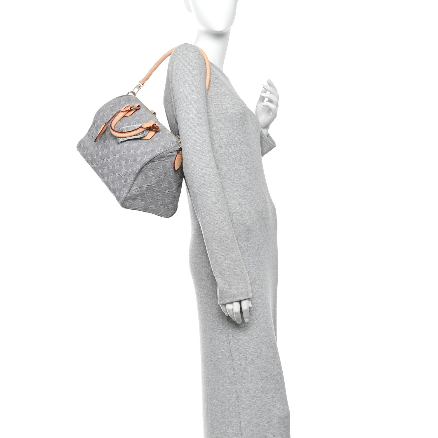 Louis Vuitton Monogram Denim Speedy Soft 30 Washed Gray 2 of 11