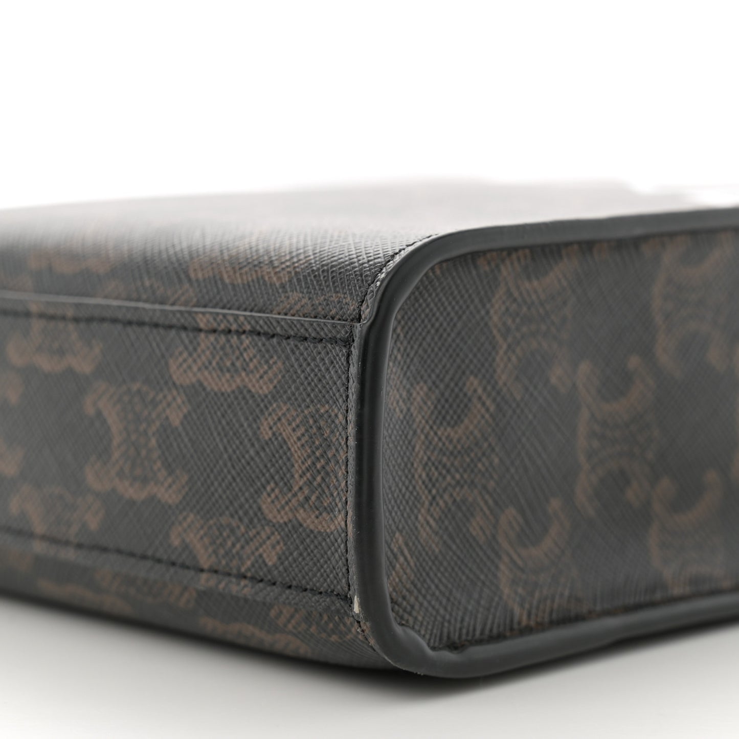 Triomphe Canvas Calfskin Mini Vertical Cabas Tan