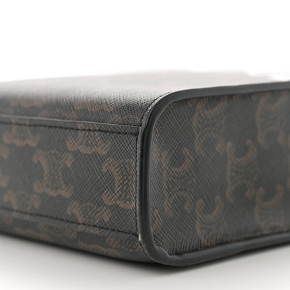 Celine Triomphe Canvas Calfskin Mini Vertical Cabas Tan 10 of 11