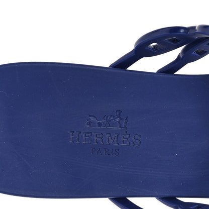 Hermes Rubber Chaine d'Ancre Island Sandals 39 Bleu Smalt 8 of 9