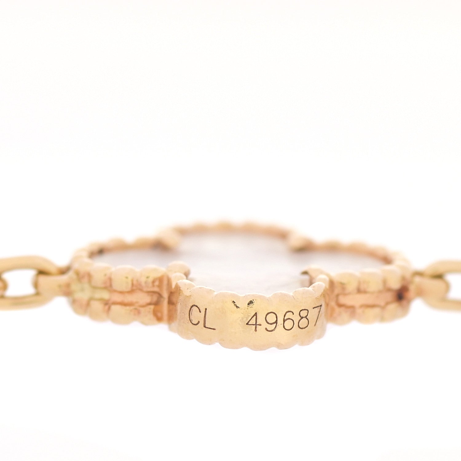 Van Cleef & Arpels 18K Yellow Gold Mother of Pearl 10 Motifs Vintage Alhambra Necklace 6 of 6