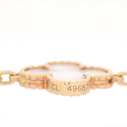 Van Cleef & Arpels 18K Yellow Gold Mother of Pearl 10 Motifs Vintage Alhambra Necklace 6 of 6