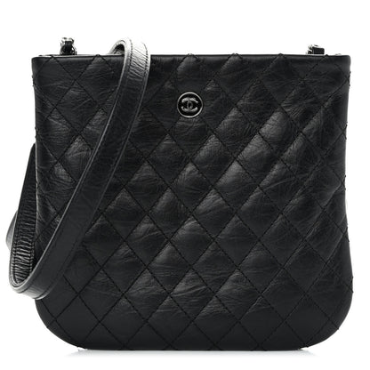 Chanel Aged Calfskin Quilted Crossbody Bag Black 2 of 9