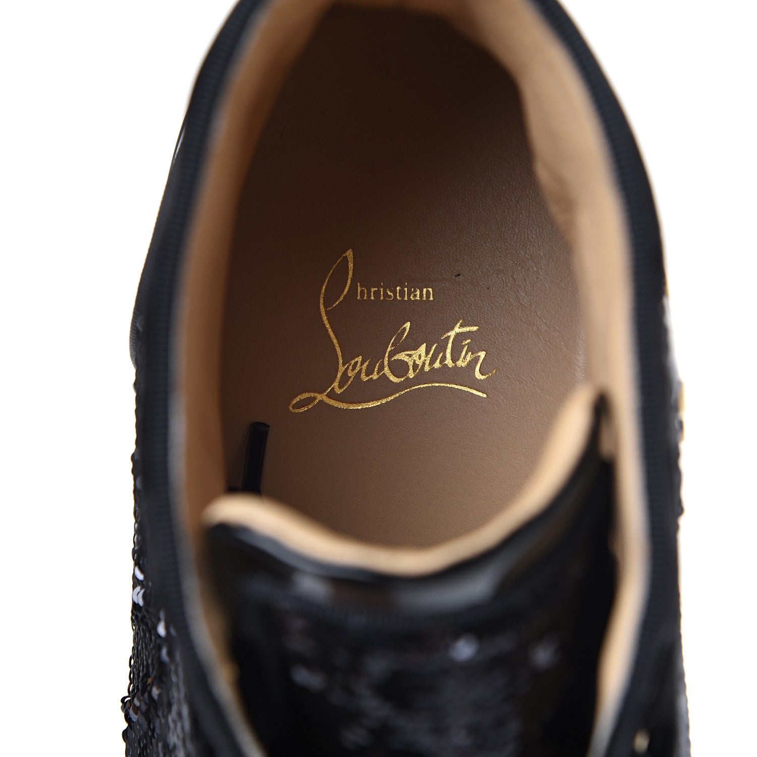 Christian Louboutin Patent Velvet Sequin Mens Louis Spikes Flat Sneakers 43 Black 11 of 15