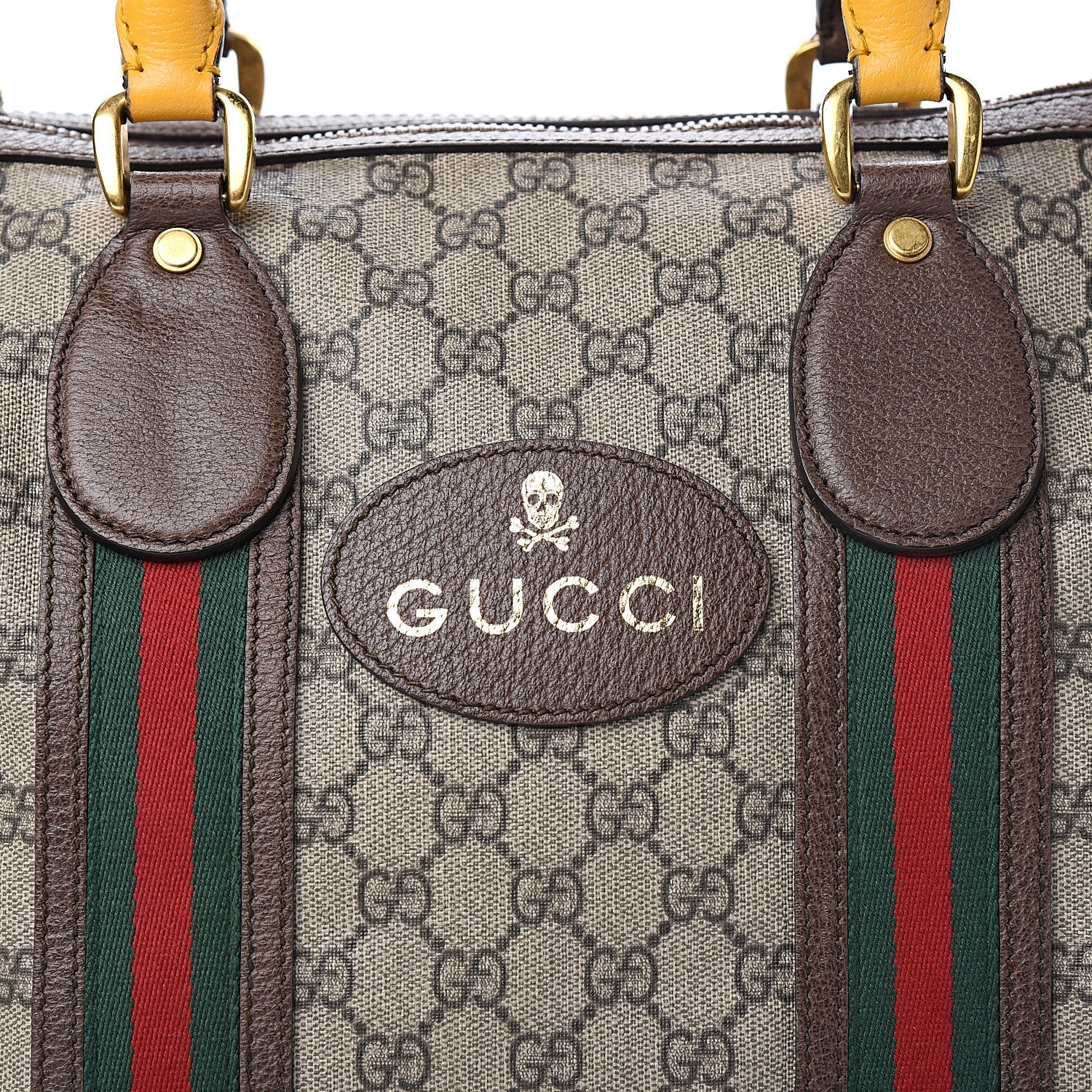 Gucci Soft GG Supreme Monogram Web Medium Duffle Bag Beige New Acero Crop 13 of 14
