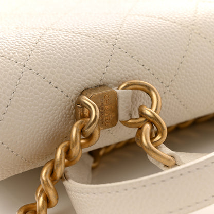 Chanel Grained Calfskin Small Stitched Flap White 14 of 16