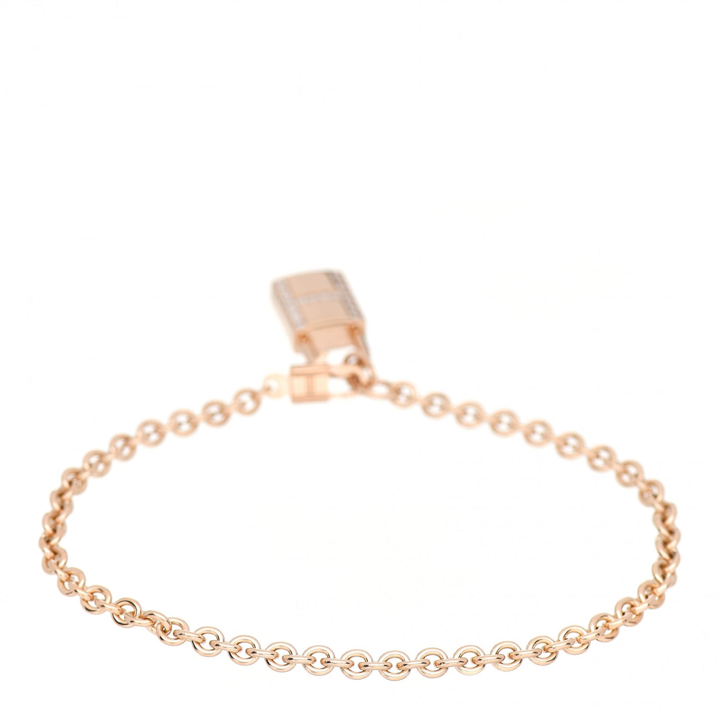 18K Rose Gold Diamond Amulettes Cadenas Bracelet ST