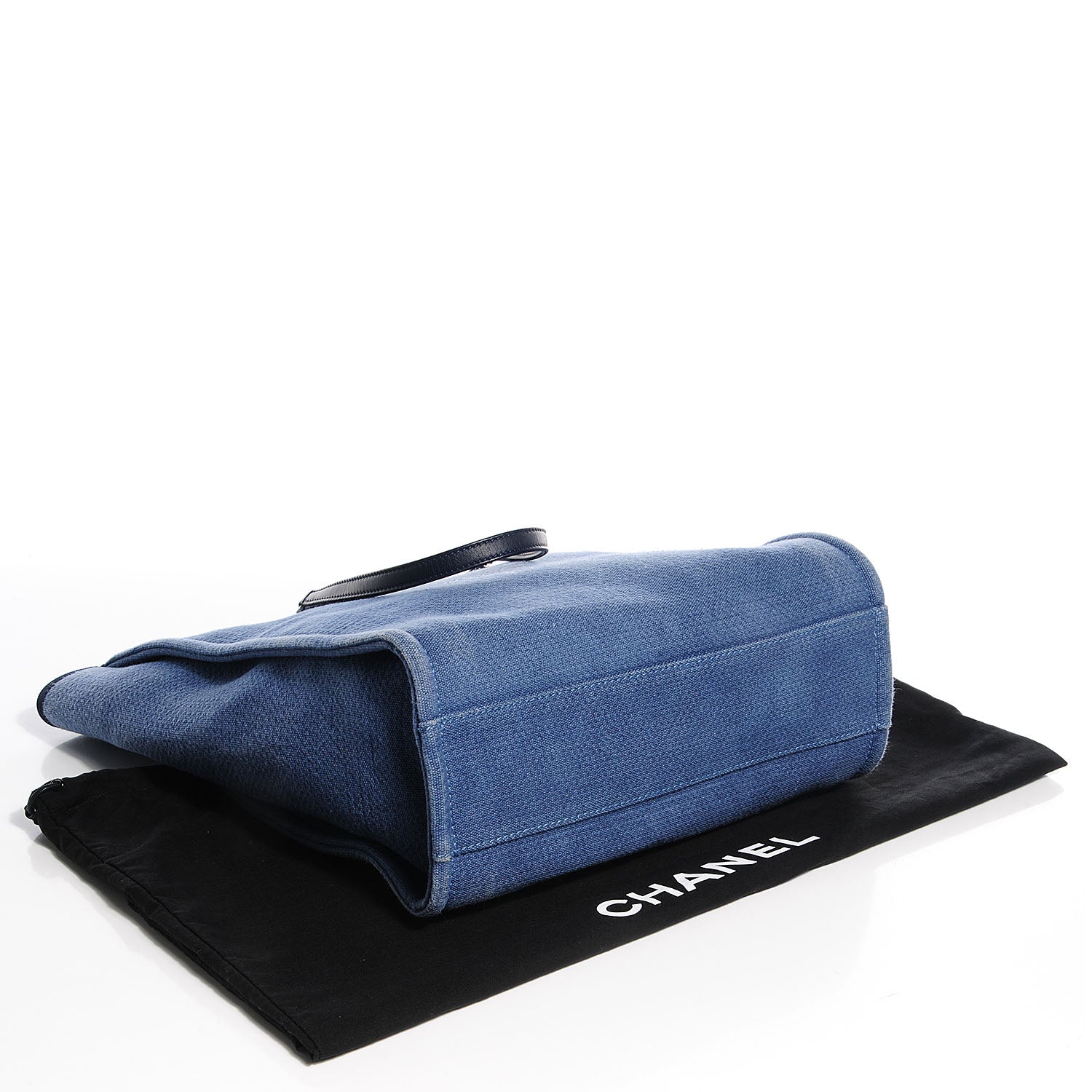 Chanel Toile Small Deauville Tote Denim Blue 4 of 9