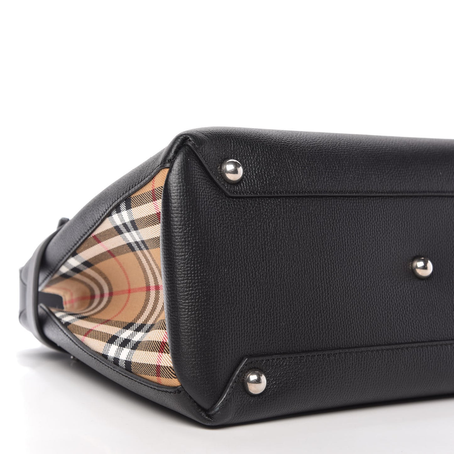 Derby Calfskin House Check Medium Banner Tote Black