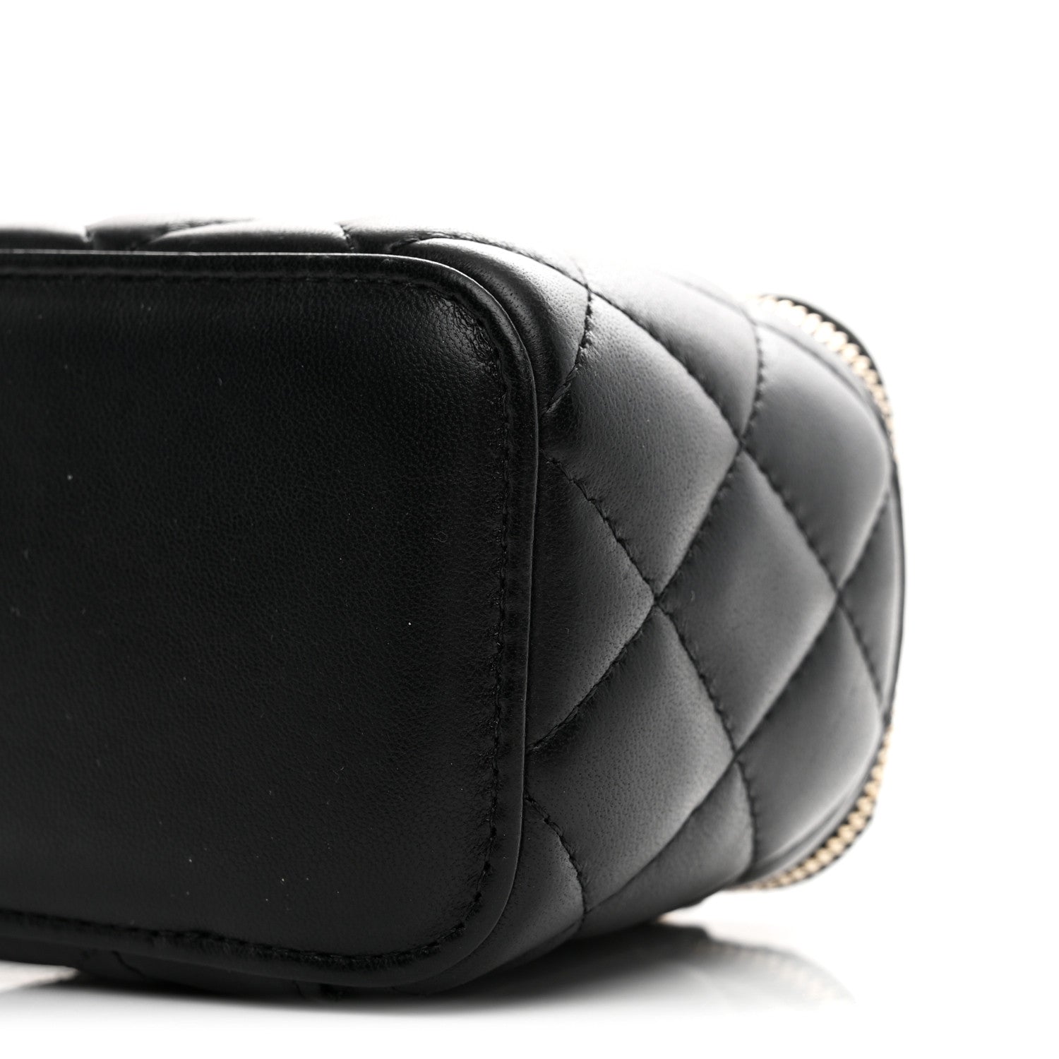 Chanel Lambskin Quilted Mini Pearl Crush Vanity Case With Chain