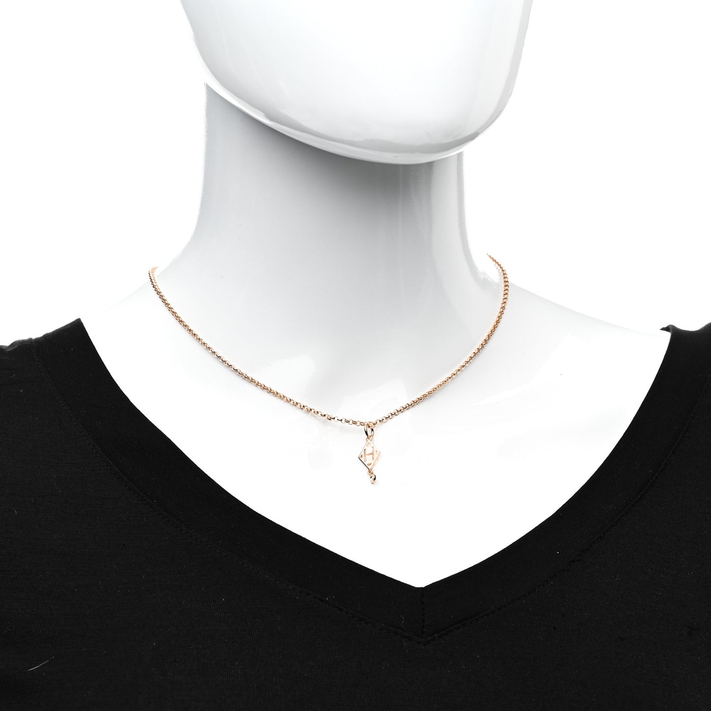 18K Rose Gold Diamond Gambade Pendant Necklace