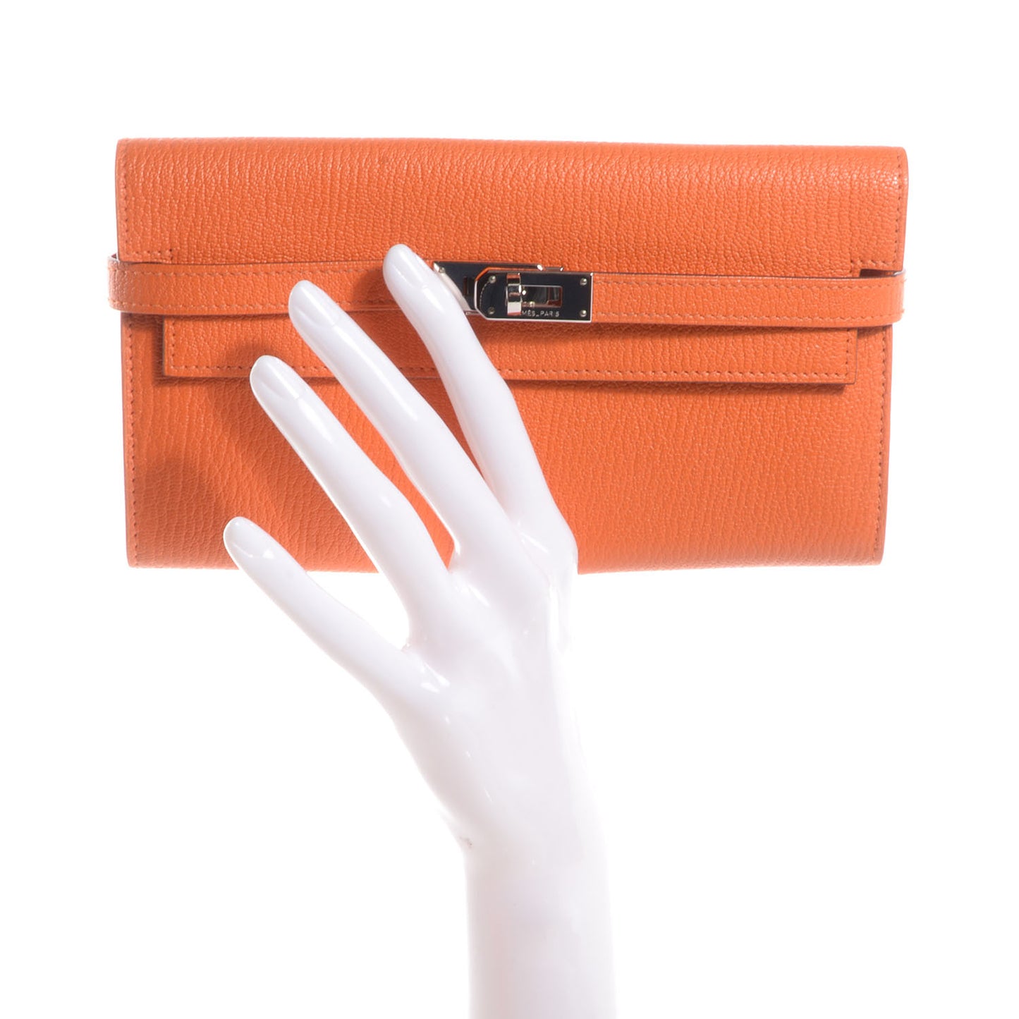 Chevre Mysore Kelly Longue Wallet Orange