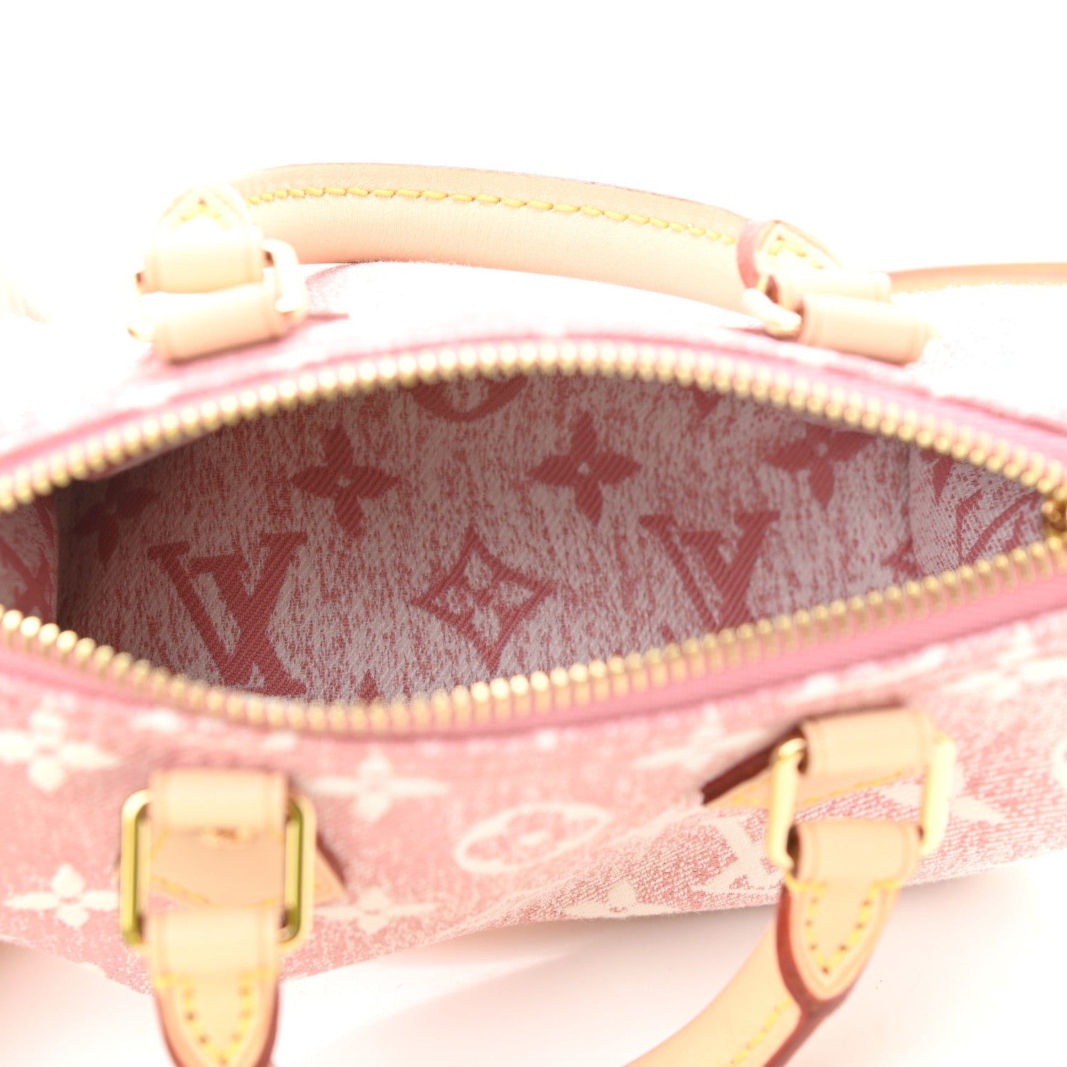 Louis Vuitton Monogram Jacquard Denim Nano Speedy Bandouliere Pink 5 of 10