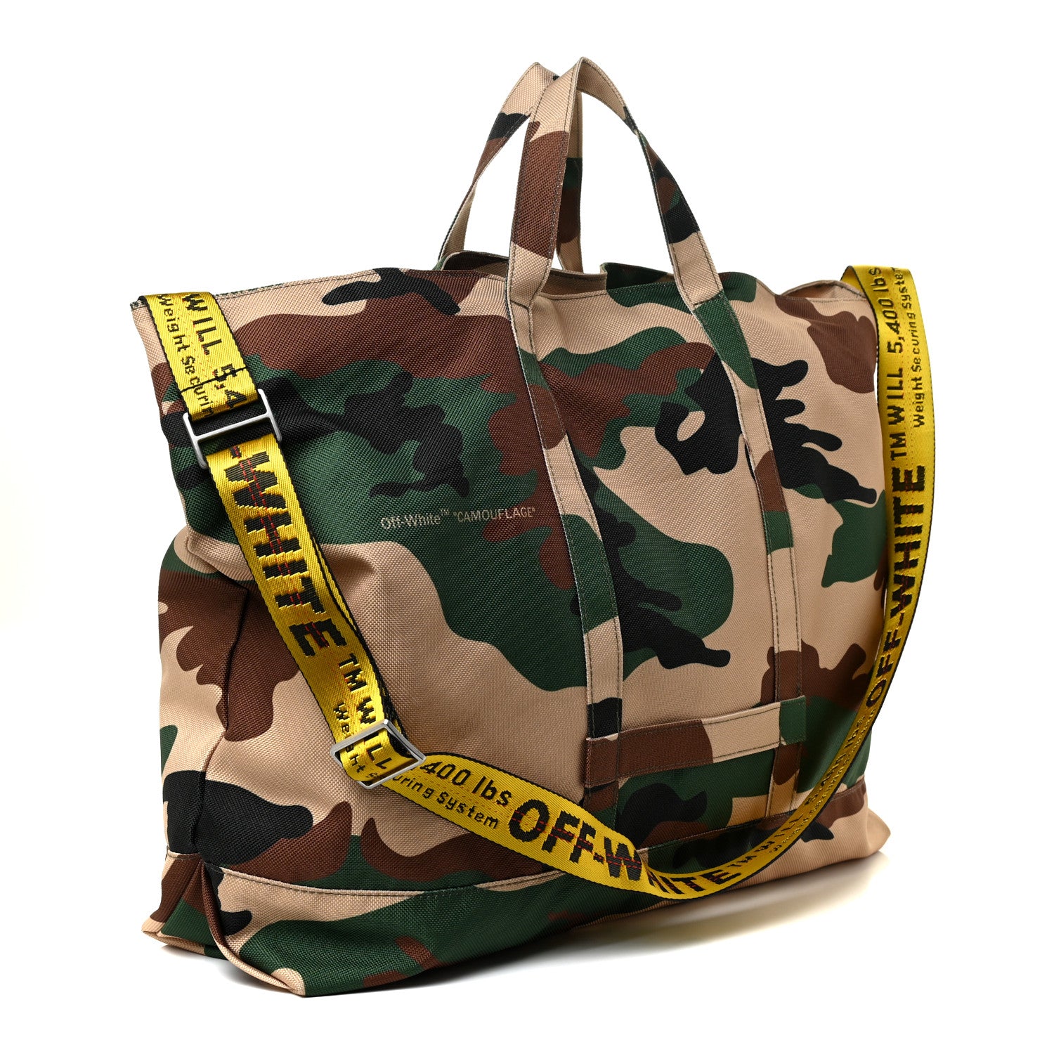 Off-White Polyester Camouflage Tote Multicolor 3 of 11