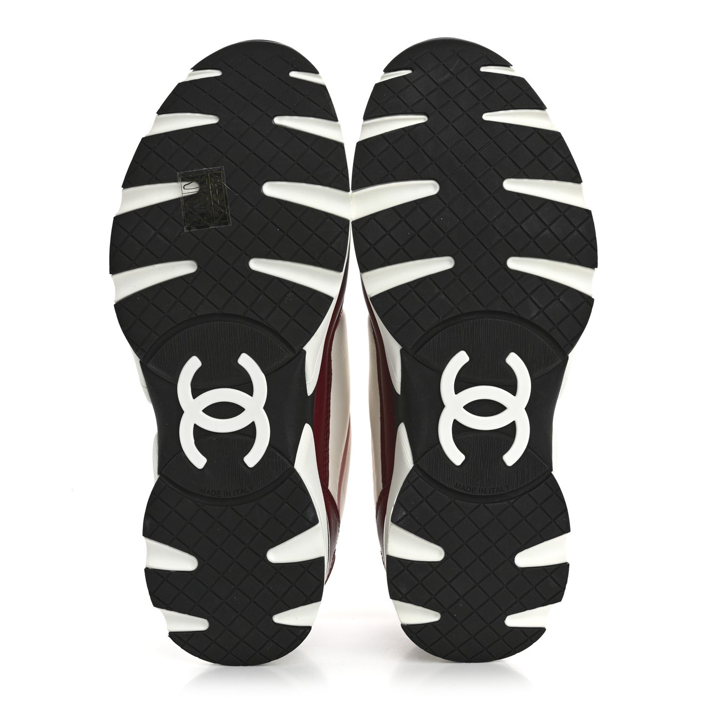 Calfskin CC Sneakers 38.5 Light Burgundy White Pink