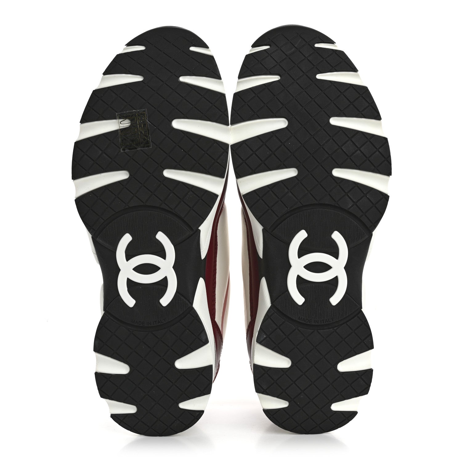 Chanel Calfskin CC Sneakers 38.5 Light Burgundy White Pink 6 of 10