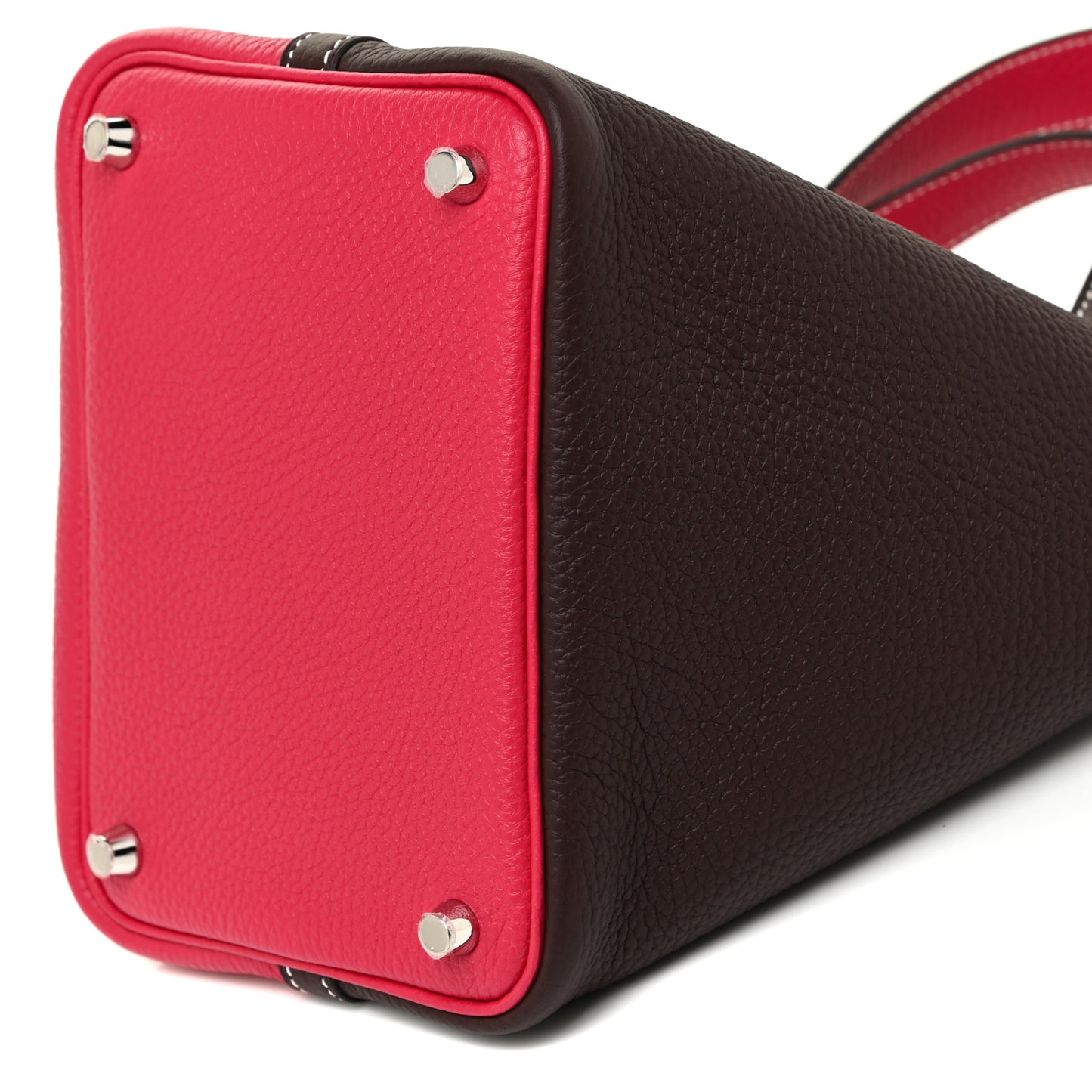 Taurillon Clemence Casaque Picotin Lock 18 PM Rouge Sellier Framboise