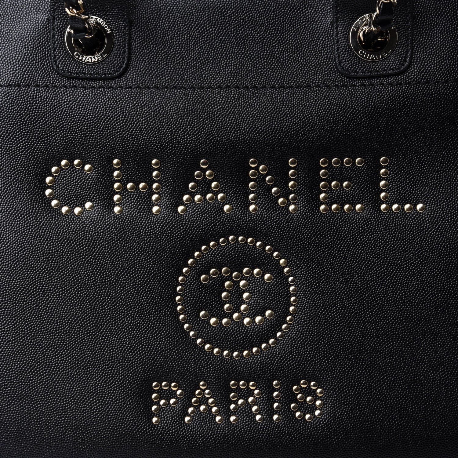 Chanel Caviar Small Studded Deauville Tote Black 10 of 11
