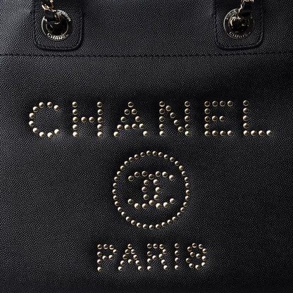 Chanel Caviar Small Studded Deauville Tote Black 10 of 11