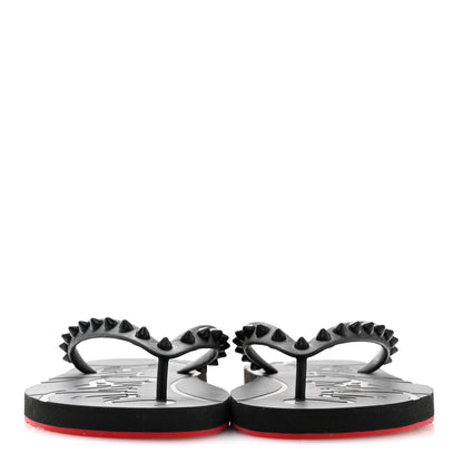 Christian Louboutin Rubber Spike Loubi Donna Flip Flop 38 Black 3 of 8
