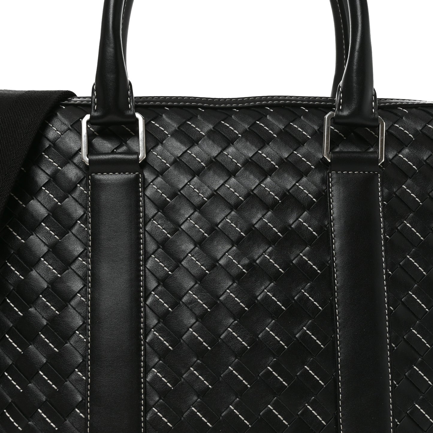 Nappa Intrecciato Medium Briefcase Black