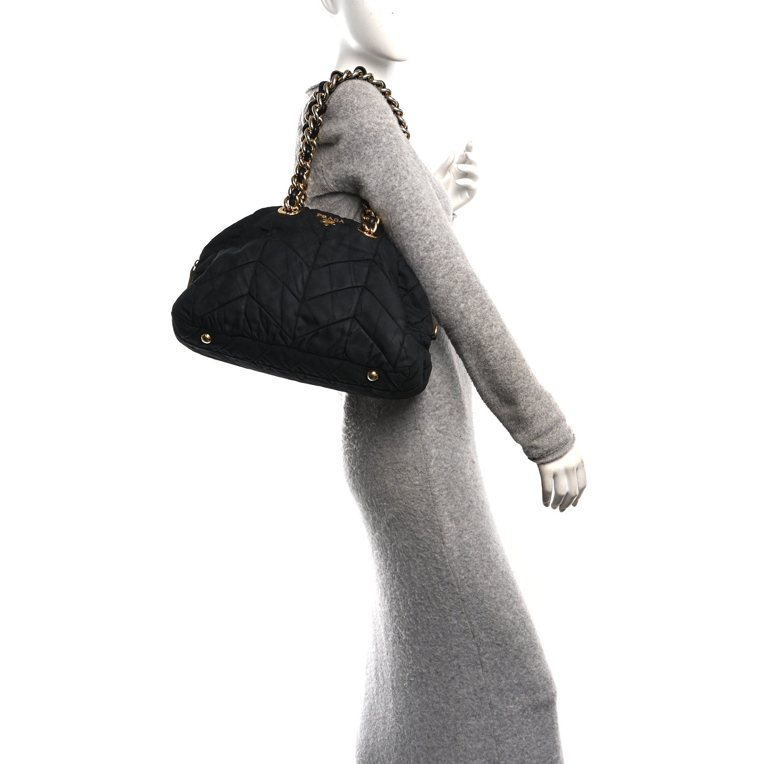 Prada Tessuto Catena ❤️ナイロン SALE!! Prada Nappa Leather & Tessuto Nylon Catena Bag – OLIVER'S