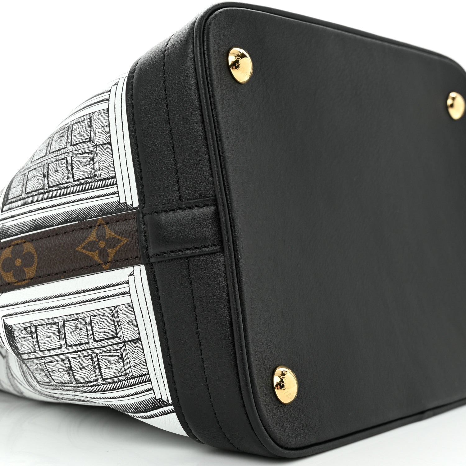 Louis Vuitton X FORNASETTI Calfskin Architettura Noe MM Black White 8 of 9