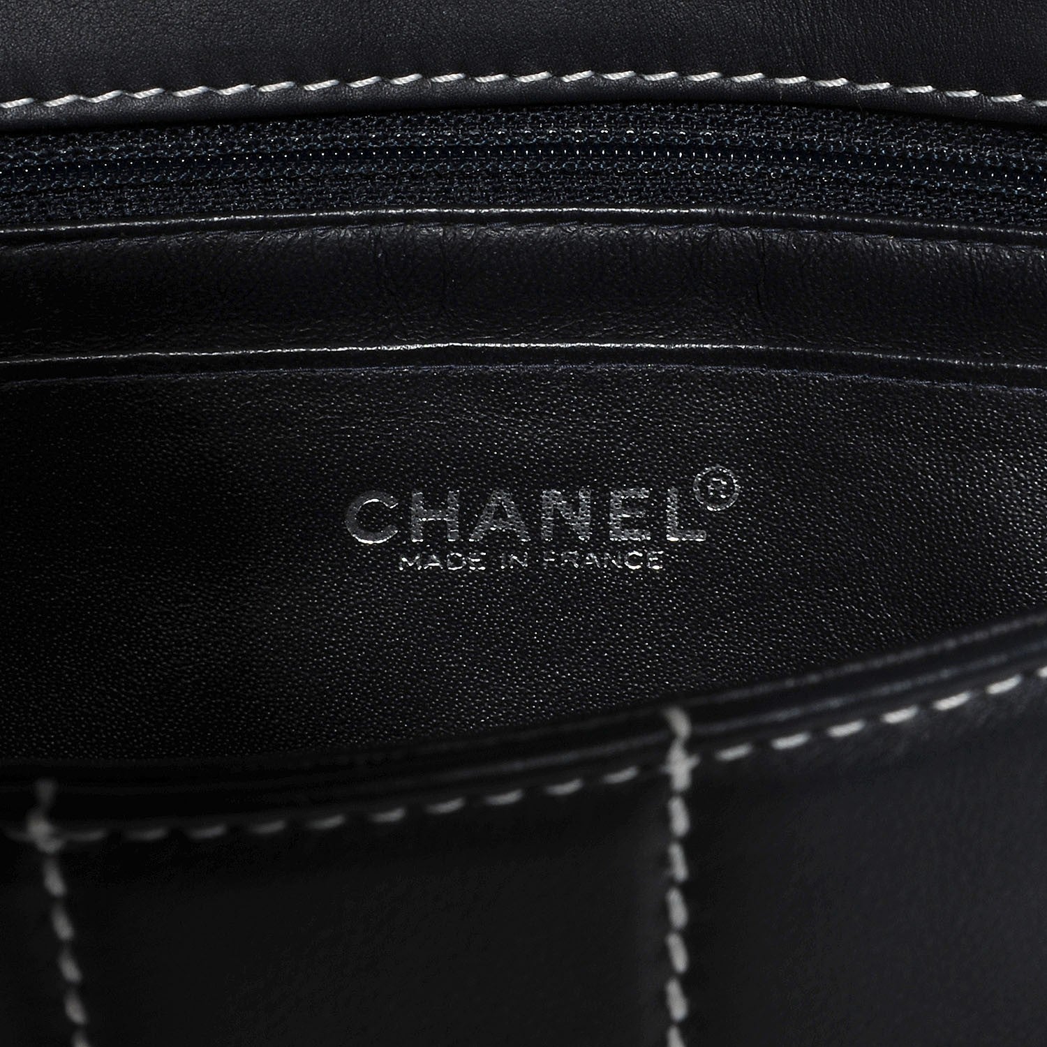Chanel Lambskin Contrast Stitched Small Single Flap Black 5 of 8