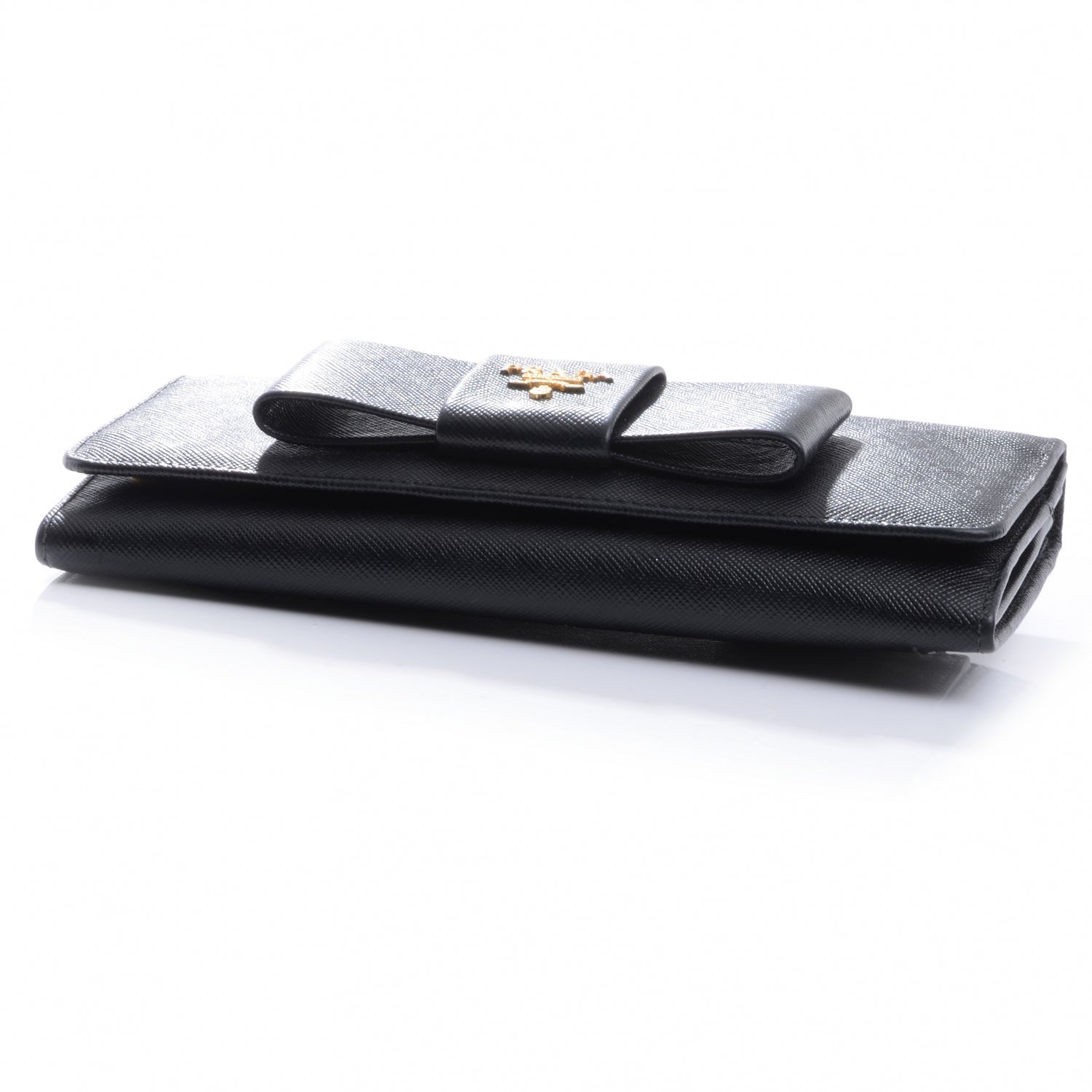 Prada Saffiano Bow Wallet Nero Black 4 of 8