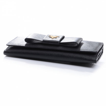 Prada Saffiano Bow Wallet Nero Black 4 of 8