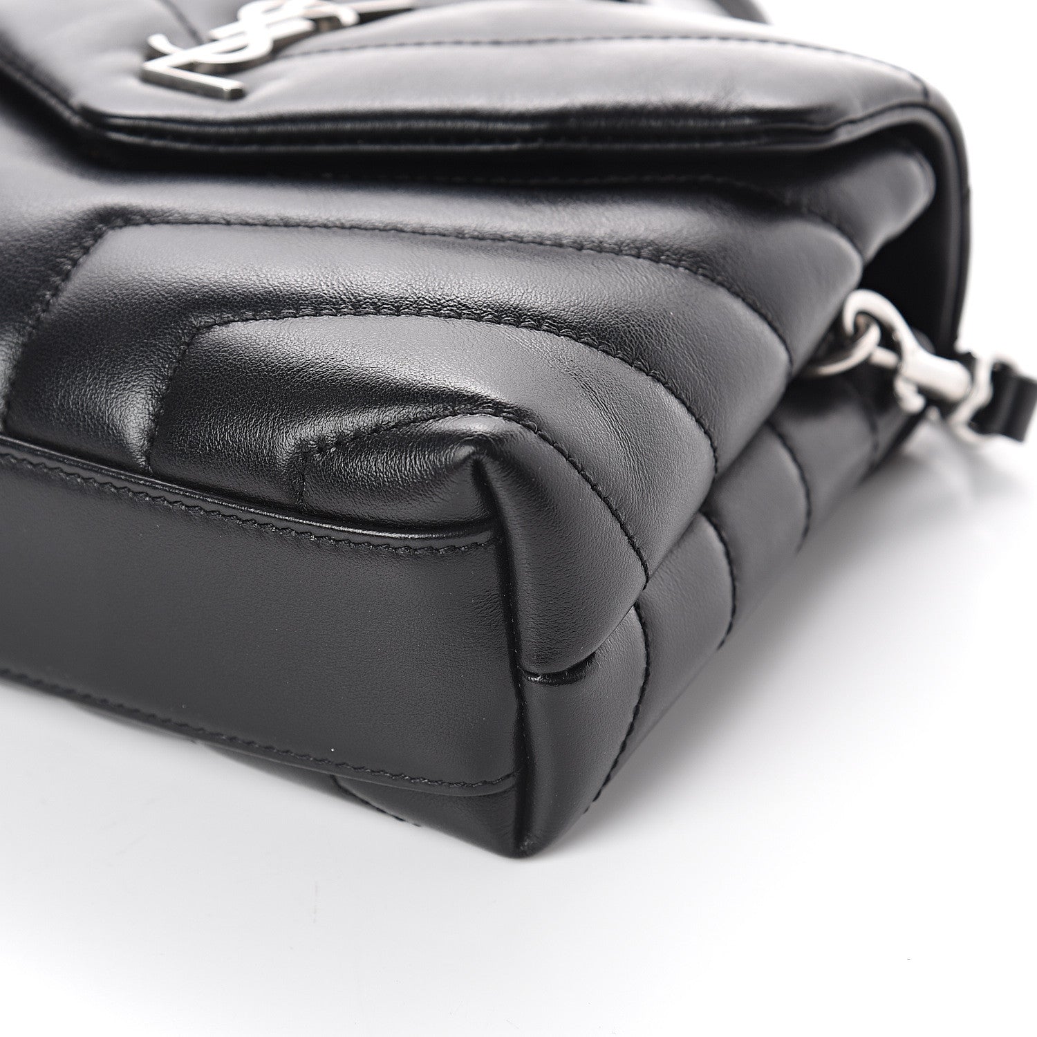 Saint Laurent Calfskin Y Quilted Monogram Toy Loulou Crossbody Bag Black 7 of 7