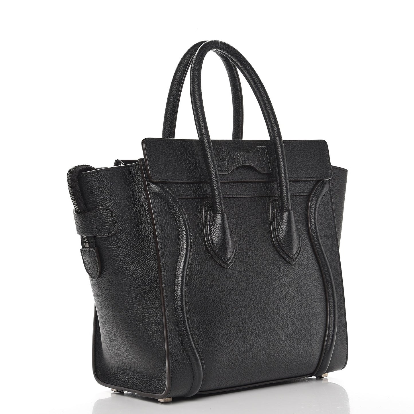 Drummed Calfskin Micro Luggage Black