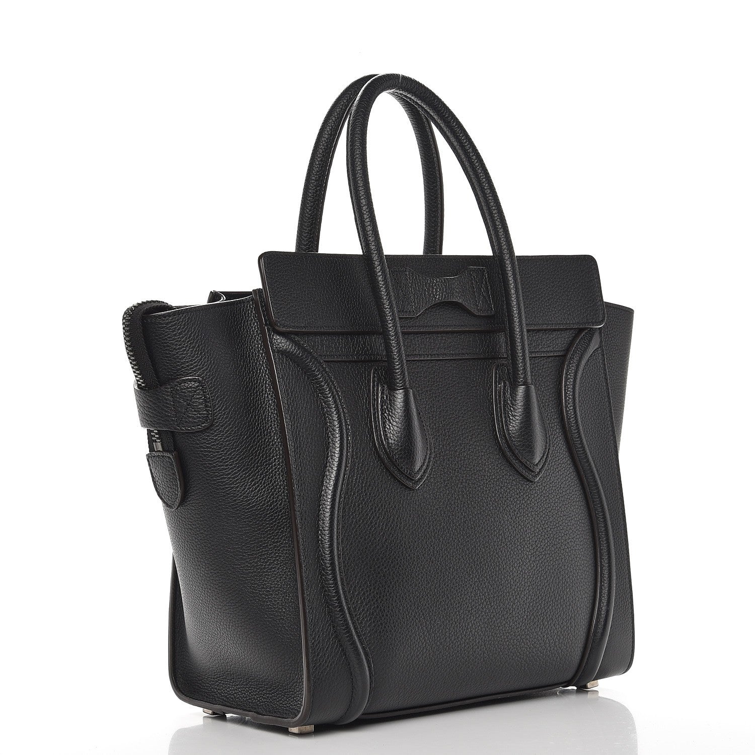 Celine Drummed Calfskin Micro Luggage Black 3 of 10