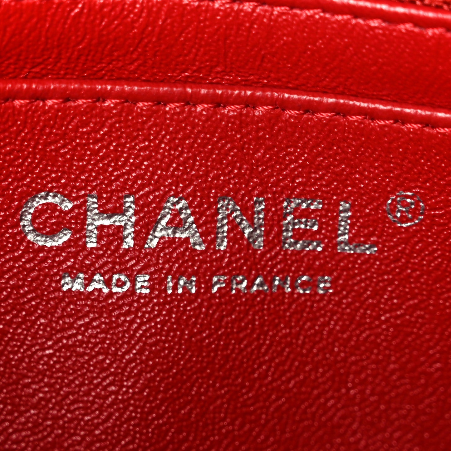 Lambskin Quilted Mini Rectangular Flap Red