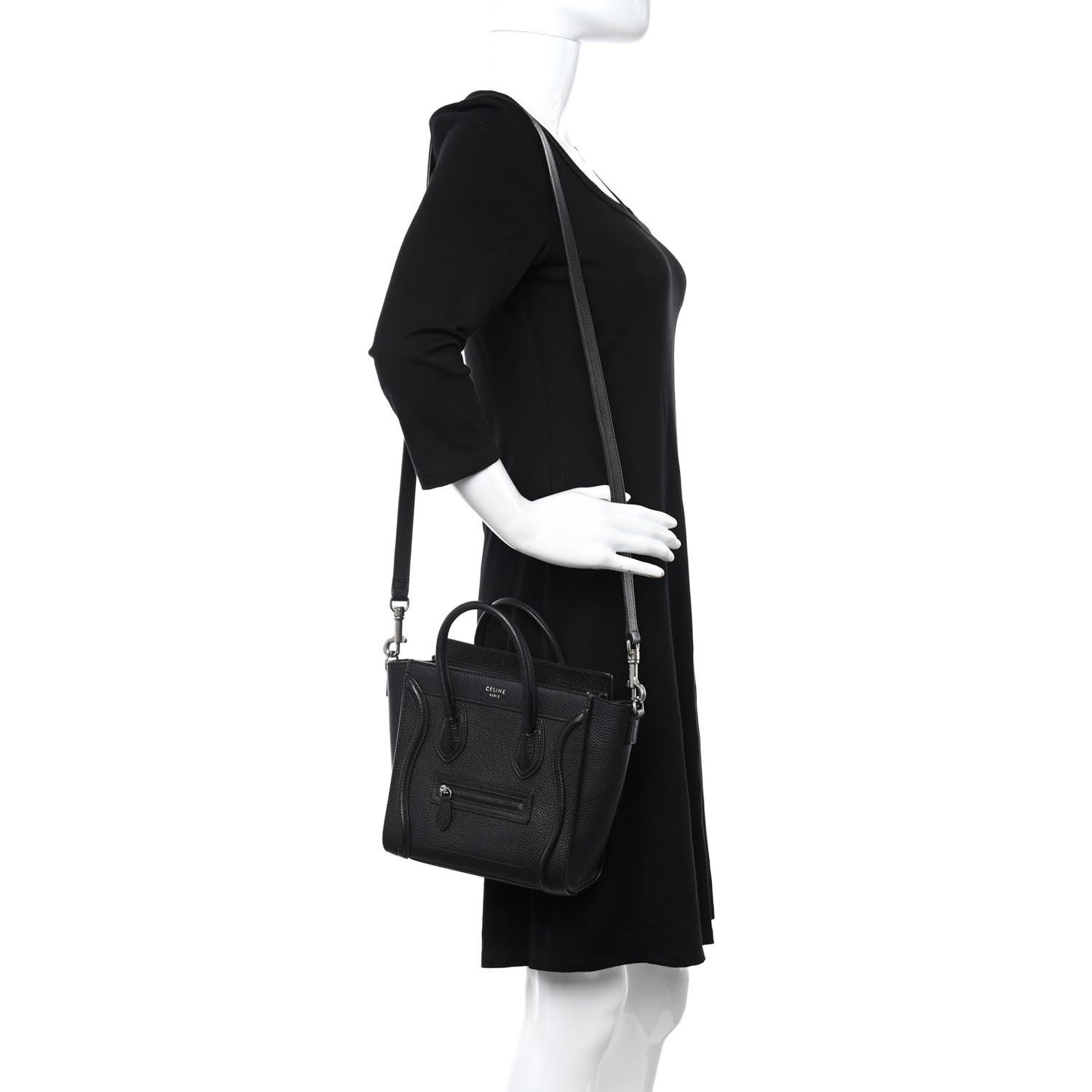 Drummed Calfskin Nano Luggage Black