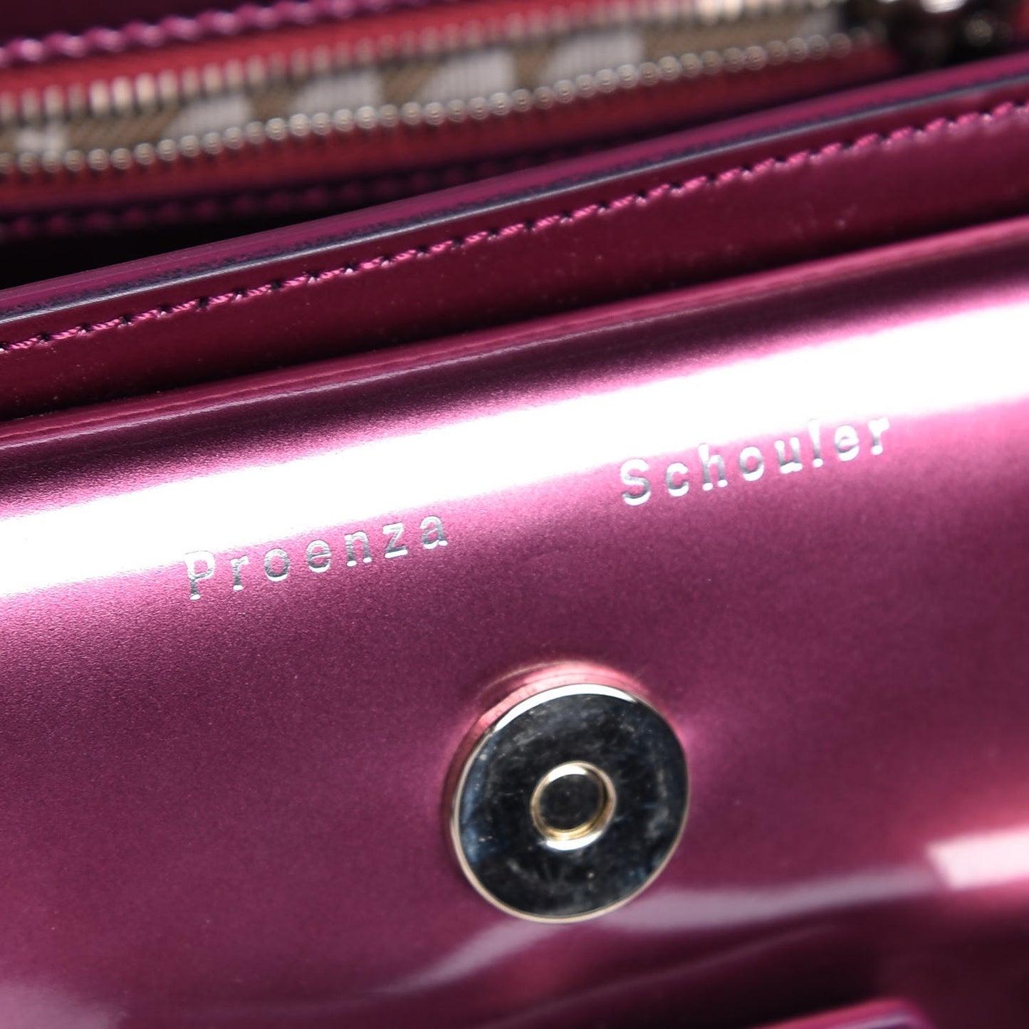 Patent Mini PS11 Classic Shoulder Bag Bordeaux Pink