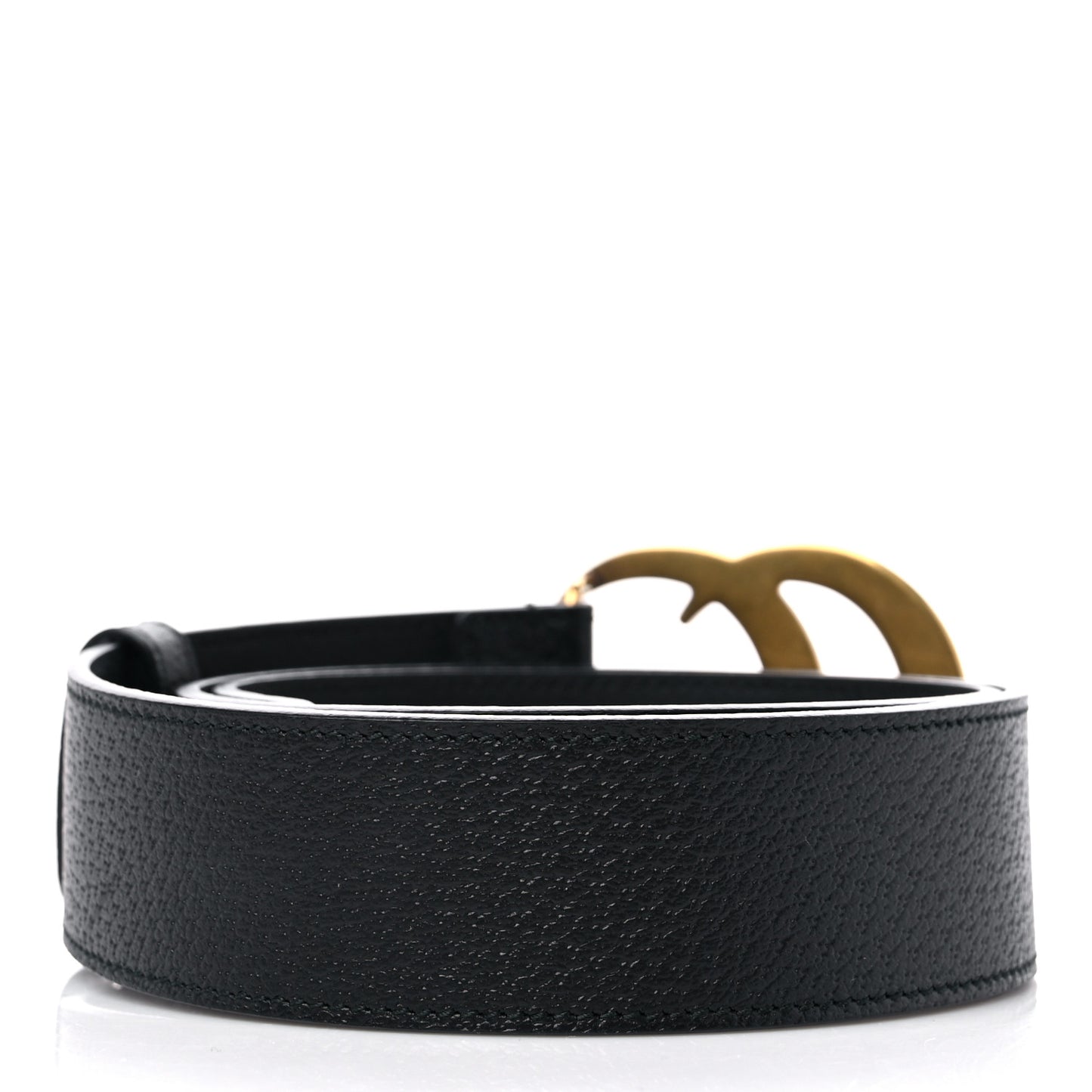Textured Dollar Calfskin Double G 40mm Belt 80 32 Black