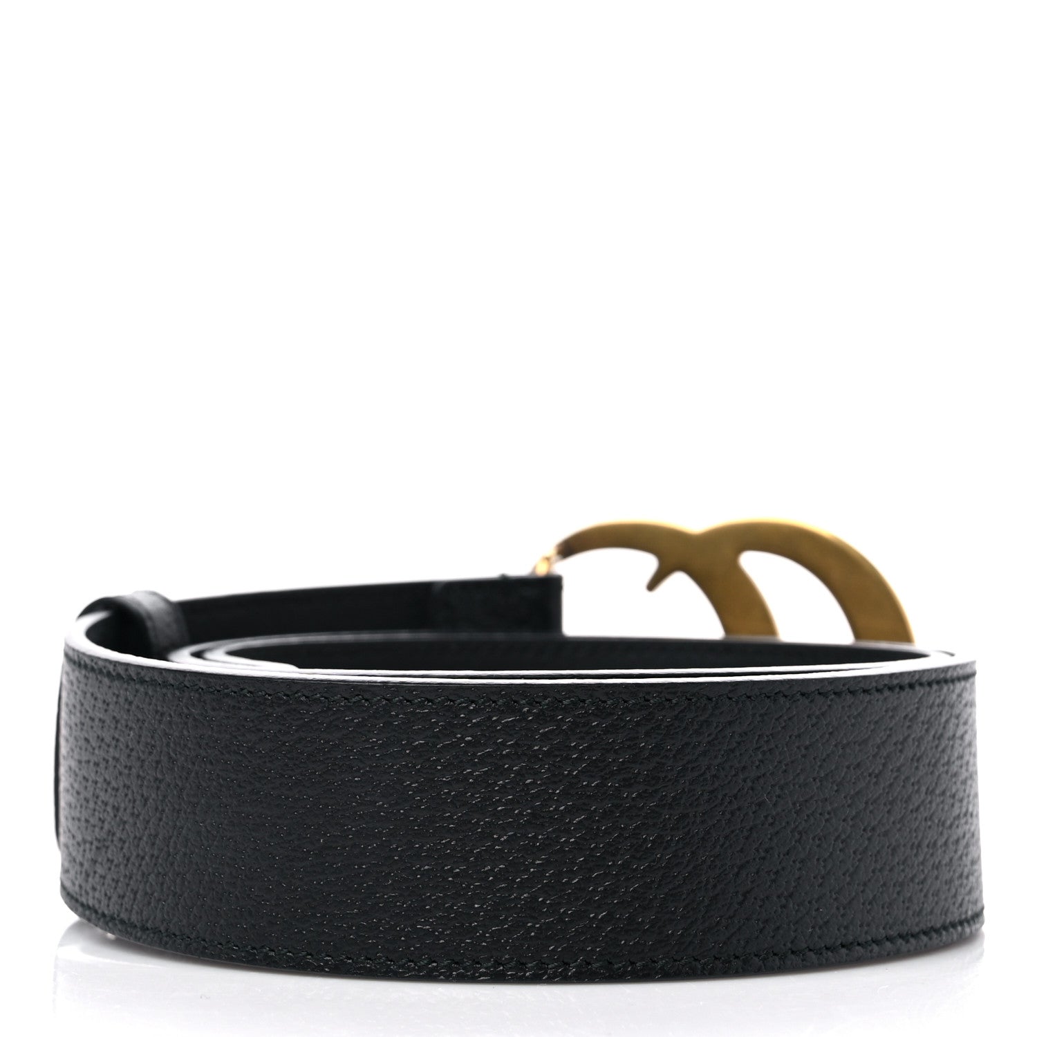 Gucci Textured Dollar Calfskin Double G 40mm Belt 80 32 Black 2 of 4