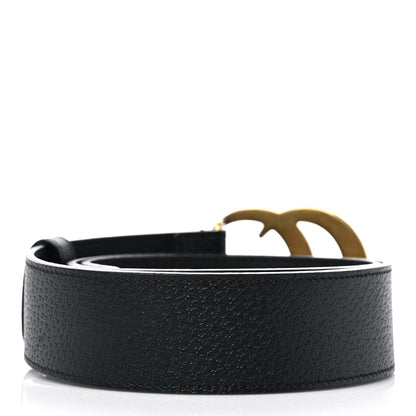 Gucci Textured Dollar Calfskin Double G 40mm Belt 80 32 Black 2 of 4